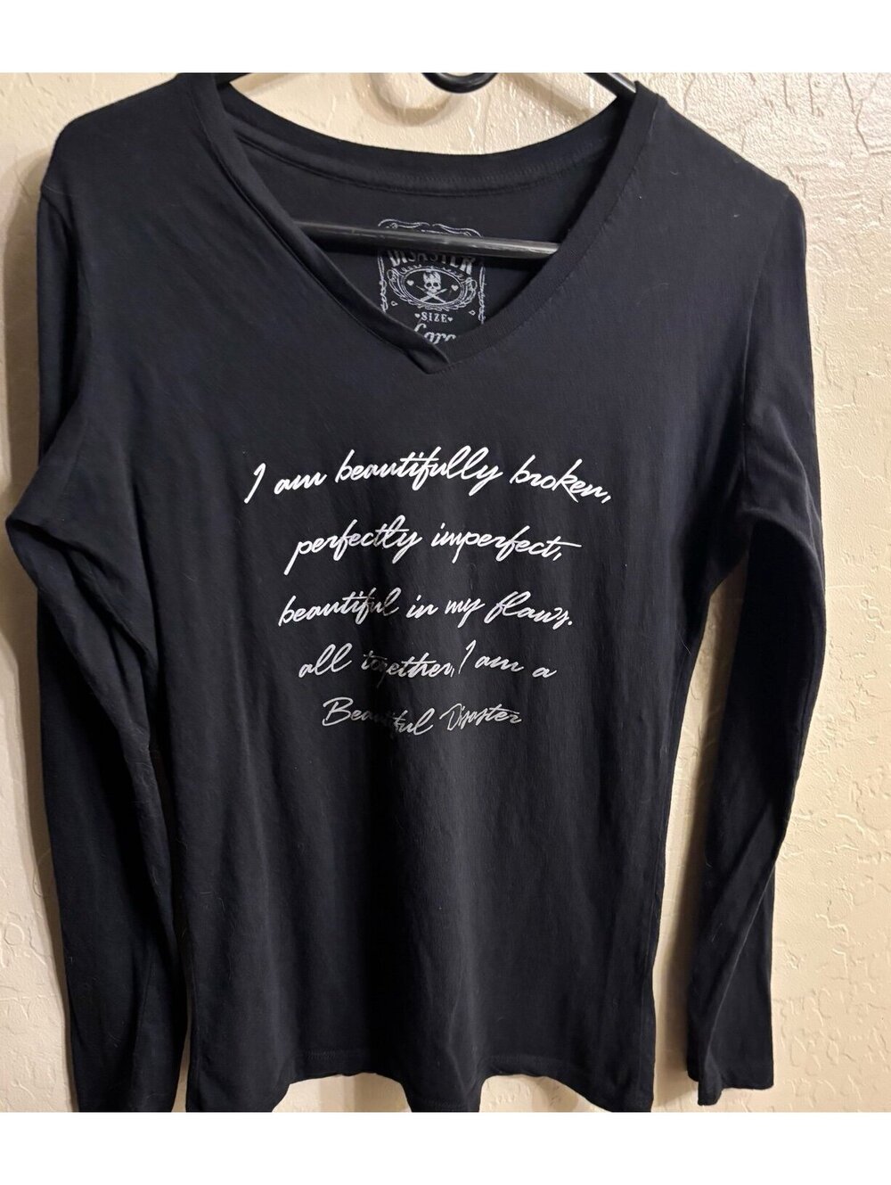 Beautiful Disaster -Perfectly Imperfect Collection Long Sleeve Tee -Size L